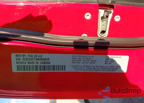 2021 Dodge Charger R/T Rwd z USA, uszkodzony, nr VIN 2C3CDXCT9MH503810